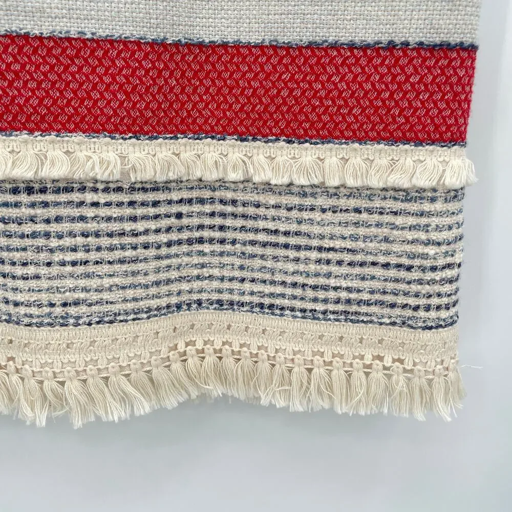 J. McLaughin Carmela Striped Pencil Skirt with Fringe Detail // 10